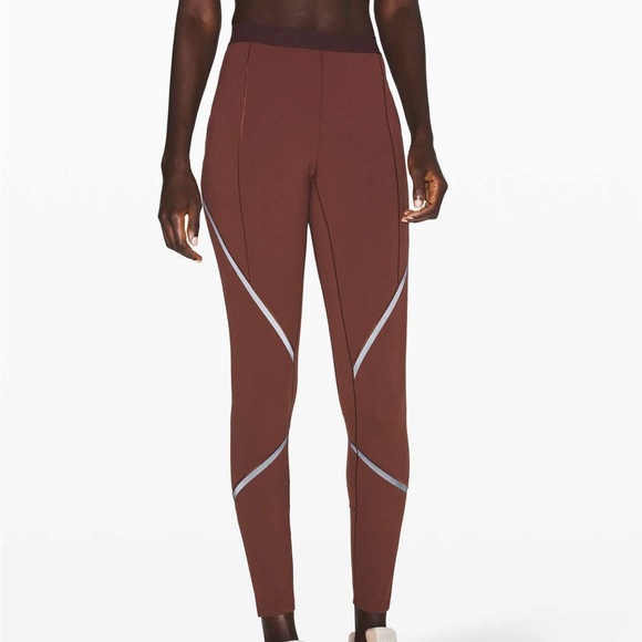 Rare Lululemon Lab Esker Tight Reflective
Dark Cedar Hemmed to 23” Sz4 - Picture 2 of 6